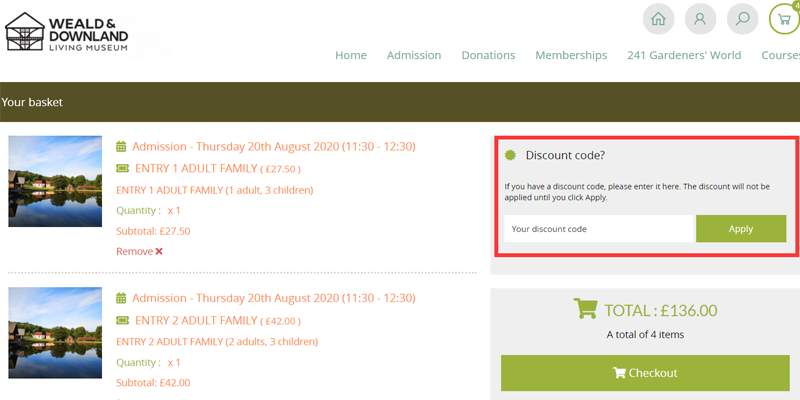 weald and downland museum discount code