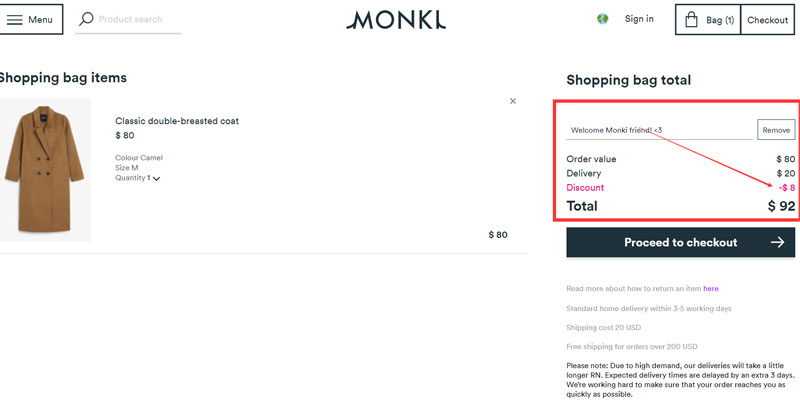 monki discount code uk