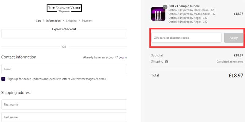 The Essence Vault Discount Code uk