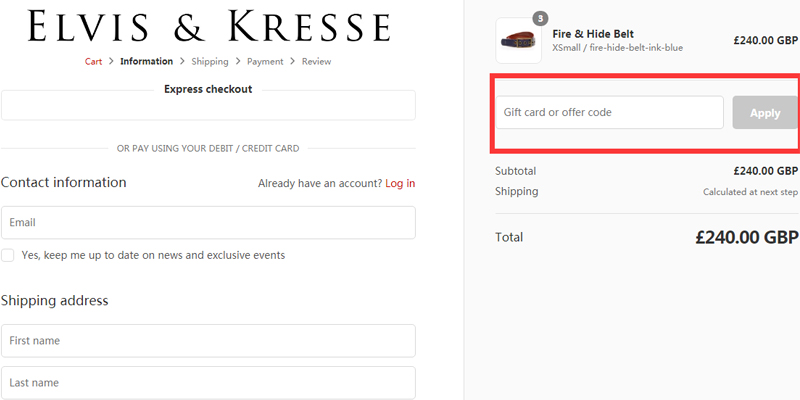 Elvis and Kresse Discount Code